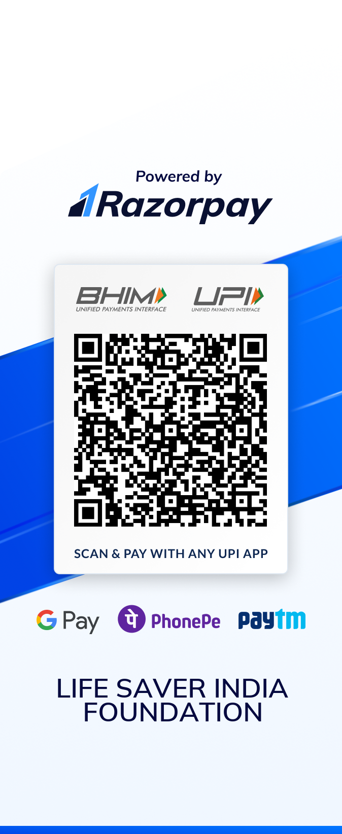 UPI QR Code — Life Saver India Foundation